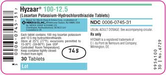 Generic Hyzaar 100 / 25mg 30 Tabs, Hyzaar, Losartan potassium an